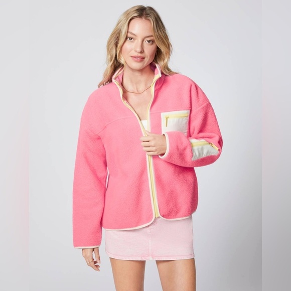 Florence by Mills Pink Fleece Jacket with Cream Accents cloud - Picture 7 of 7